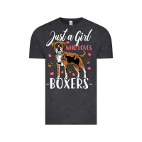 Vintage Black Kids Boxer Dog Just A Girl Who Loves Boxers Gift Vintage Tee - trangStudio