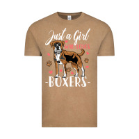 Vintage Coffee Kids Boxer Dog Just A Girl Who Loves Boxers Gift Vintage Tee - trangStudio