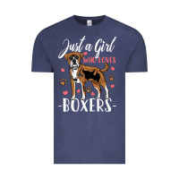 Vintage Denim Kids Boxer Dog Just A Girl Who Loves Boxers Gift Vintage Tee - trangStudio