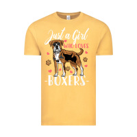 Vintage Mustard Kids Boxer Dog Just A Girl Who Loves Boxers Gift Vintage Tee - trangStudio