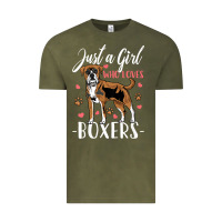 Vintage Olive Kids Boxer Dog Just A Girl Who Loves Boxers Gift Vintage Tee - trangStudio