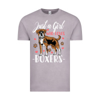 Vintage Zinc Kids Boxer Dog Just A Girl Who Loves Boxers Gift Vintage Tee - trangStudio
