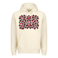 Sandshell valentines day leopard and heart background Premium Hoodie - FaDigitalArtStudio