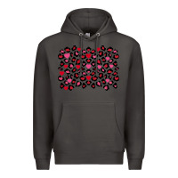 Smoke valentines day leopard and heart background Premium Hoodie - FaDigitalArtStudio