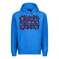 True Royal valentines day leopard and heart background Premium Hoodie - FaDigitalArtStudio
