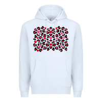 White valentines day leopard and heart background Premium Hoodie - FaDigitalArtStudio