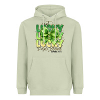 Matcha Not Lucky Simply Blessed Heavyweight Hoodie - CowhideDigitalArt