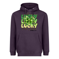 Plum Not Lucky Simply Blessed Heavyweight Hoodie - CowhideDigitalArt