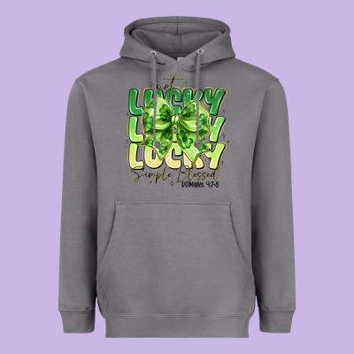 Not Lucky Simply Blessed Heavyweight Hoodie Designed By Cowhidedigitalart