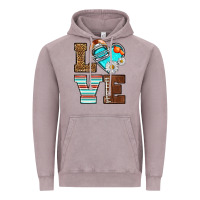 Vintage Zinc American Football love and helmet Vintage Hoodie - NancyCooperArtShop