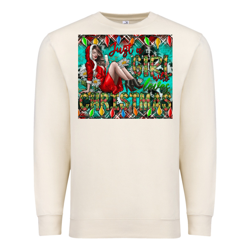 Just A Girl Who Loves Christmas Premium Sweatshirt by CowhideDigitalArt | Teevron