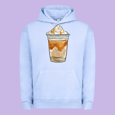 Iced Caramel Frappuccino Coffee Urban Hoodie Designed By Barkaloodesign