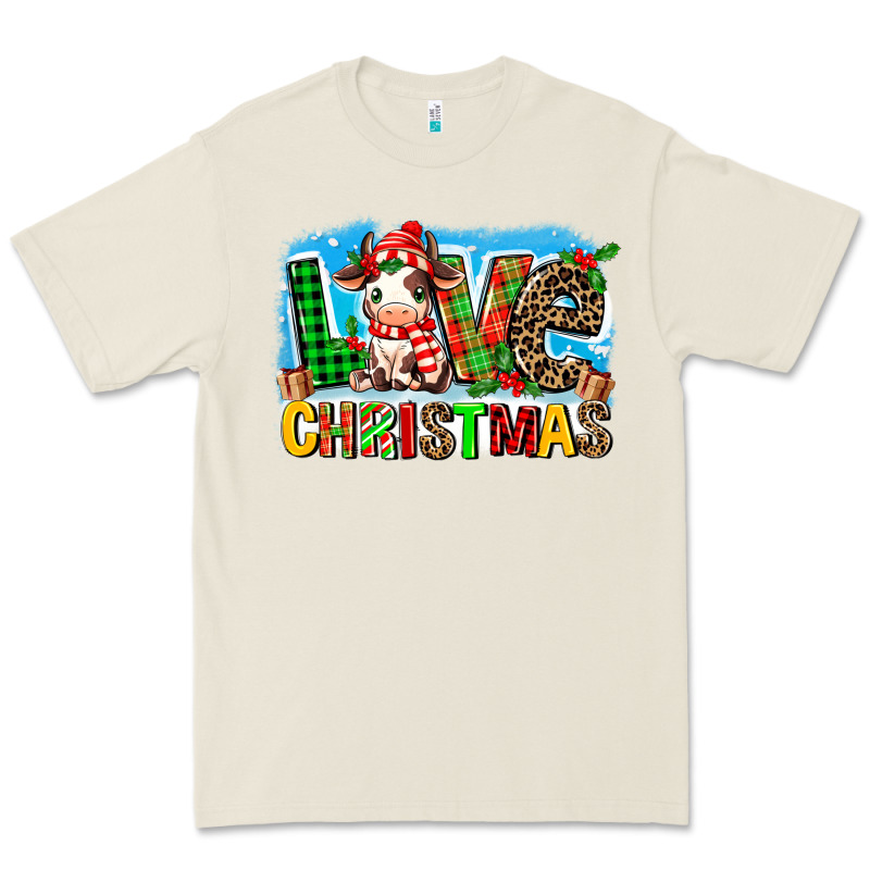 Love Christmas Cow Premium Tee by MaliasSmallBusiness | Teevron