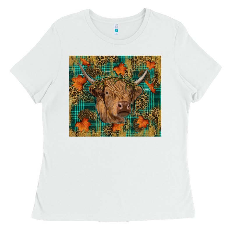 Fall Highland Cow Tumbler Ladies Tee by RanaPortraitStore | Teevron