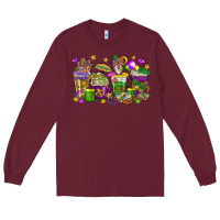 Burgundy Mardi Gras coffee cups Long Sleeve Tee - HowdyJamesFarm