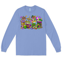 Colony Blue Mardi Gras coffee cups Long Sleeve Tee - HowdyJamesFarm