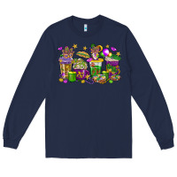 Navy Mardi Gras coffee cups Long Sleeve Tee - HowdyJamesFarm