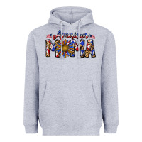 Heather Grey American mama Heavyweight Hoodie - CowhideDigitalArt