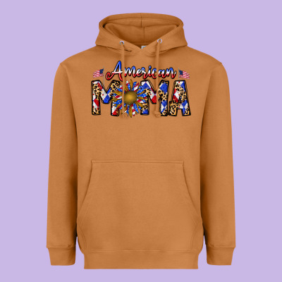 American Mama Heavyweight Hoodie Designed By Cowhidedigitalart