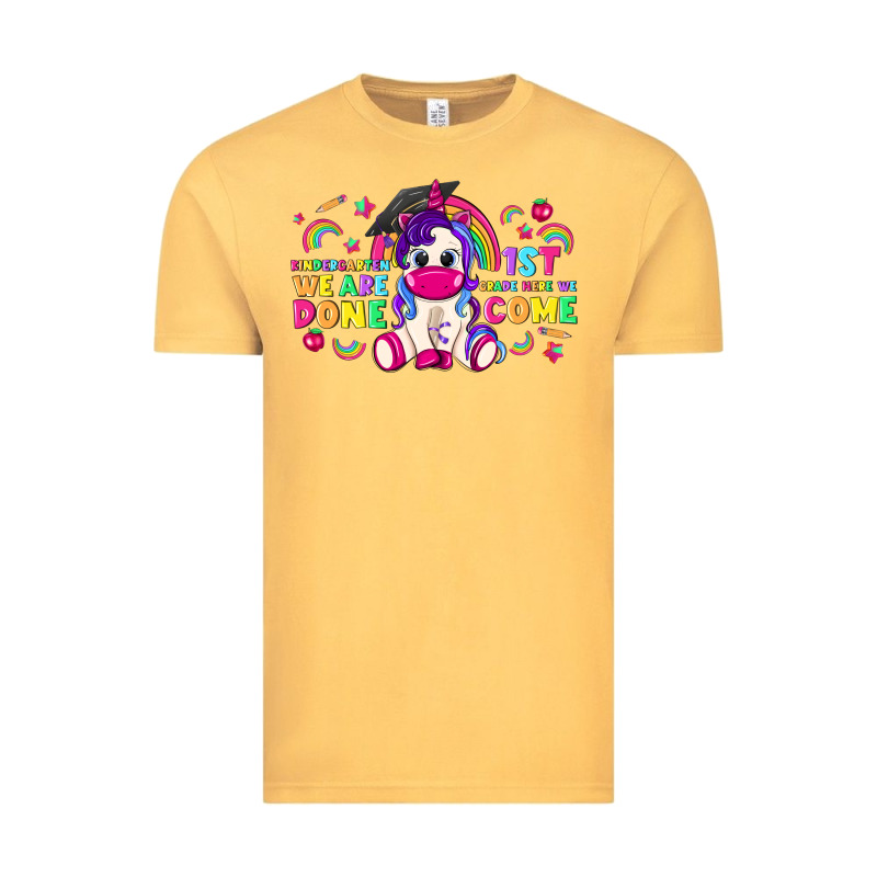 Kindergarten We Are Done 1st Here We Come With Uni Vintage Tee by RanaPortraitStore | Teevron