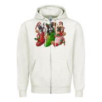 Oatmeal Heather french bulldog with christmas socks Zipper Hoodie - FaDigitalArtStudio