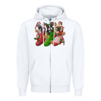 White french bulldog with christmas socks Zipper Hoodie - FaDigitalArtStudio
