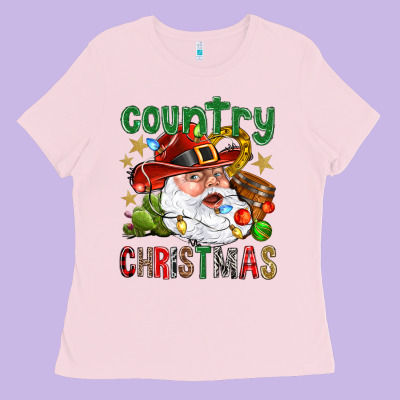 Country Christmas Ladies Tee Designed By Nancycooperartshop
