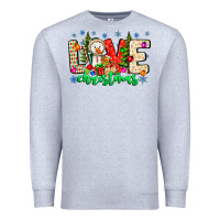 Heather Grey love Christmas Premium Sweatshirt - CowhideDigitalArt