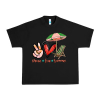 Black Peace love summer Urban Heavy Tee - NancyCooperArtShop