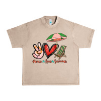 French Oak Peace love summer Urban Heavy Tee - NancyCooperArtShop