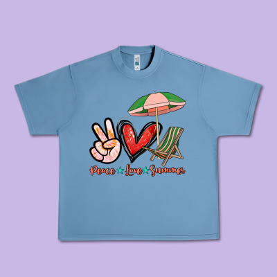 Peace Love Summer Urban Heavy Tee Designed By Nancycooperartshop