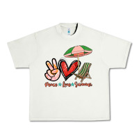 Pistachio Peace love summer Urban Heavy Tee - NancyCooperArtShop