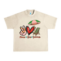 Sandshell Peace love summer Urban Heavy Tee - NancyCooperArtShop