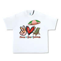 White Peace love summer Urban Heavy Tee - NancyCooperArtShop