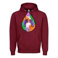 Burgundy halloween hands teardrop Zipper Hoodie - BundleAndBundleShop