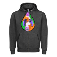 Charcoal Heather halloween hands teardrop Zipper Hoodie - BundleAndBundleShop