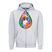 Heather Grey halloween hands teardrop Zipper Hoodie - BundleAndBundleShop