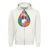 Oatmeal Heather halloween hands teardrop Zipper Hoodie - BundleAndBundleShop