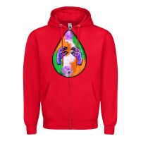 Red halloween hands teardrop Zipper Hoodie - BundleAndBundleShop