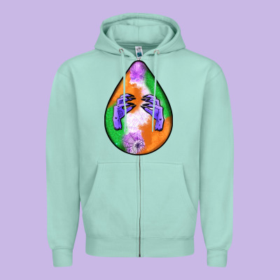 Halloween Hands Teardrop Zipper Hoodie Designed By Bundleandbundleshop