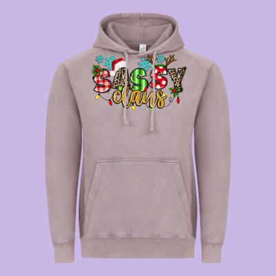 Sassy Claus Vintage Hoodie Designed By Texasbilliewilder