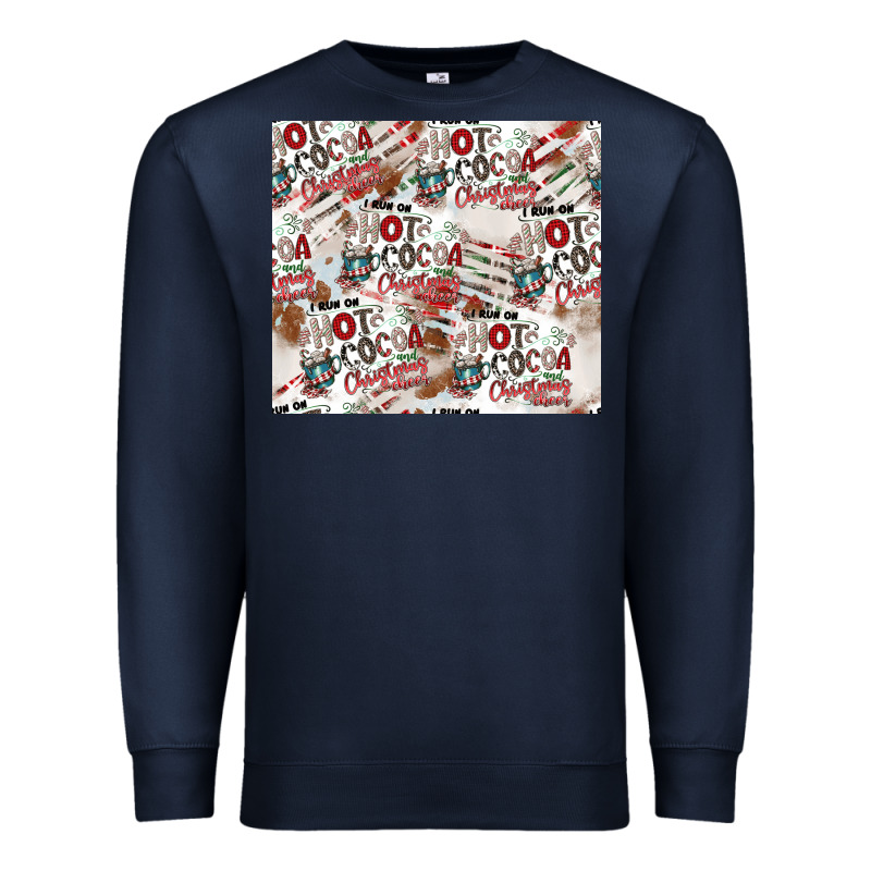 Hot Cocoa Christmas Cheer Pattern Premium Sweatshirt by CowhideDigitalArt | Teevron