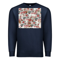 Navy hot cocoa christmas cheer pattern Premium Sweatshirt - CowhideDigitalArt