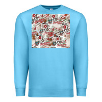 Ocean Blue hot cocoa christmas cheer pattern Premium Sweatshirt - CowhideDigitalArt