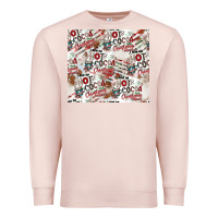 Pale Pink hot cocoa christmas cheer pattern Premium Sweatshirt - CowhideDigitalArt