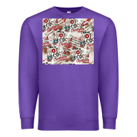 Purple hot cocoa christmas cheer pattern Premium Sweatshirt - CowhideDigitalArt