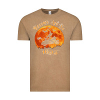 Vintage Coffee Halloween Witch On Motorcycle Cat & Moon Salem Witch Trials Premium Vintage Tee - trangStudio