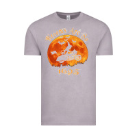 Vintage Zinc Halloween Witch On Motorcycle Cat & Moon Salem Witch Trials Premium Vintage Tee - trangStudio