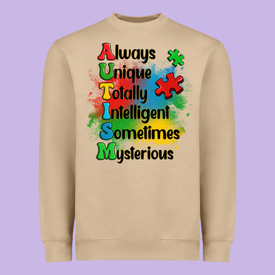 Always Unique Autism Heavyweight Sweatshirt Designed By Oliviacreatesart