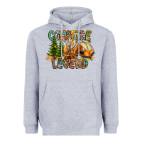 Heather Grey Campfire Legend Heavyweight Hoodie - CowhideDigitalArt